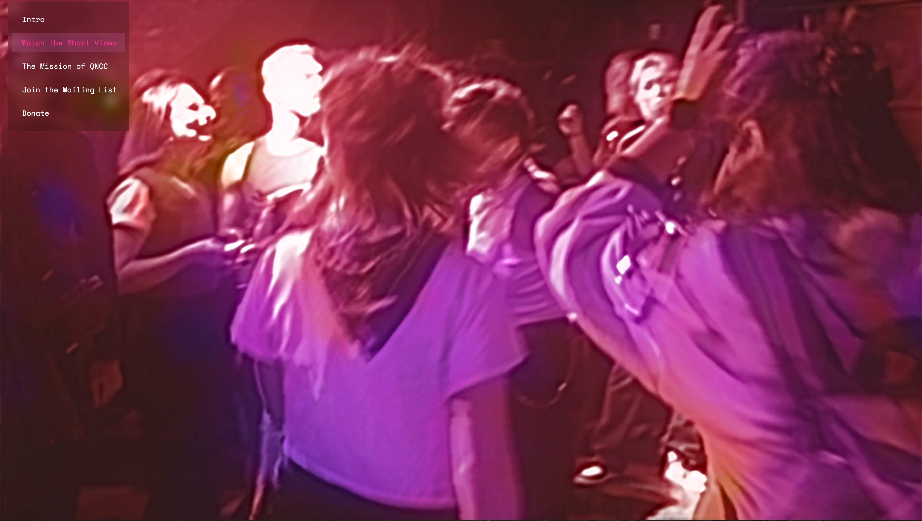 People dancing and celebrating at nightlife event with vibrant pink and purple lighting